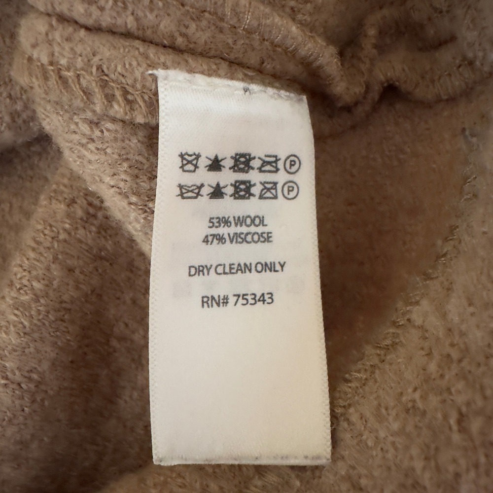 Cynthia Rowley Wool Blend Collar Outerwear Classic Jacket Tan Neutral Coat Small - Picture 4 of 5